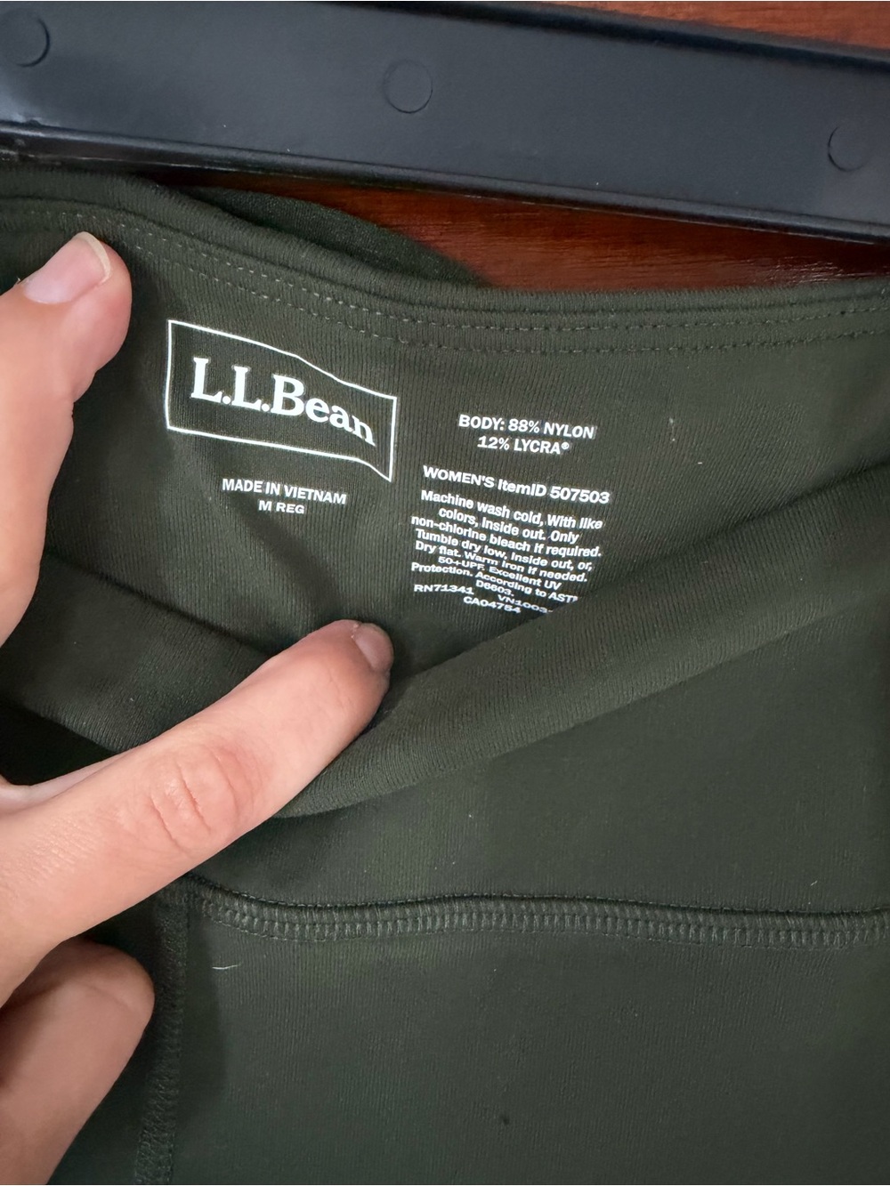 L.L. Bean Women's Dark Olive Performance Leggings